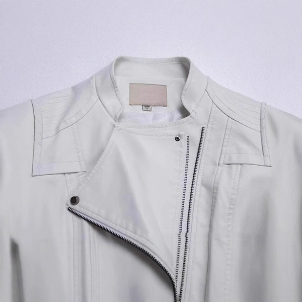 New Women's Leather Top Coat European And American Fashion Motorcycle Slim Fit Short Leather Jacket Jacket Zipper One Generation