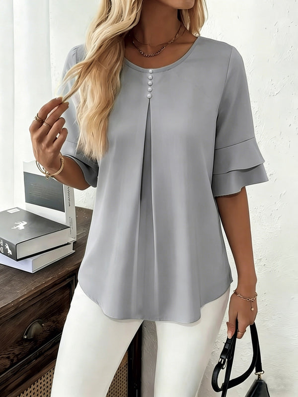 Women's Round-neck Solid-color Loose Top