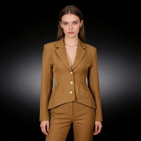 New Stylish Slim-Fit Waist-Cinching Suit Jacket