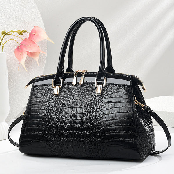 Patent Leather Large-Capacity Commuter Handbag European And American Style