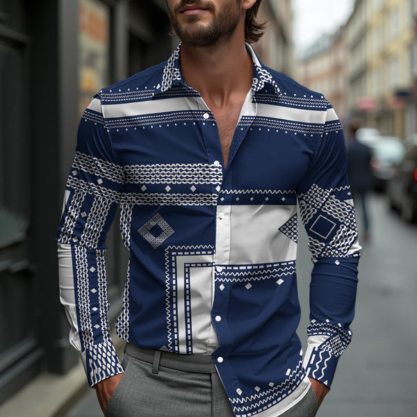 Men's Printed Long-Sleeve Shirt