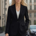 Autumn Long Sleeve Solid Color Button Cardigan Women's Blazer