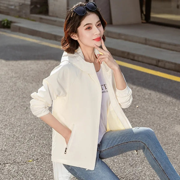 Women's Fashionable Loose Hooded Short Coat
