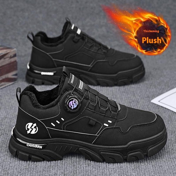 Rotating Button Martin Fleece-lined Thickening Thermal Cotton Shoes
