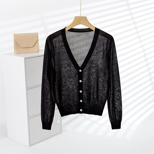 Ice Silk Sun-Protective Knitted Cardigan For Women