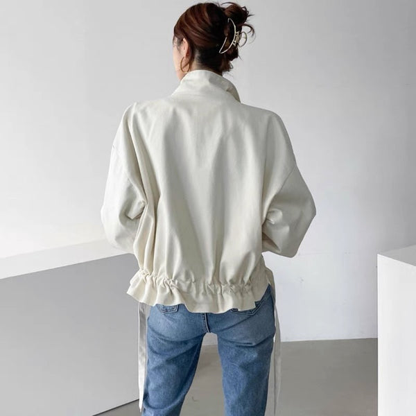 Long Sleeve Tooling Jacket Short Coat Windbreaker For Women