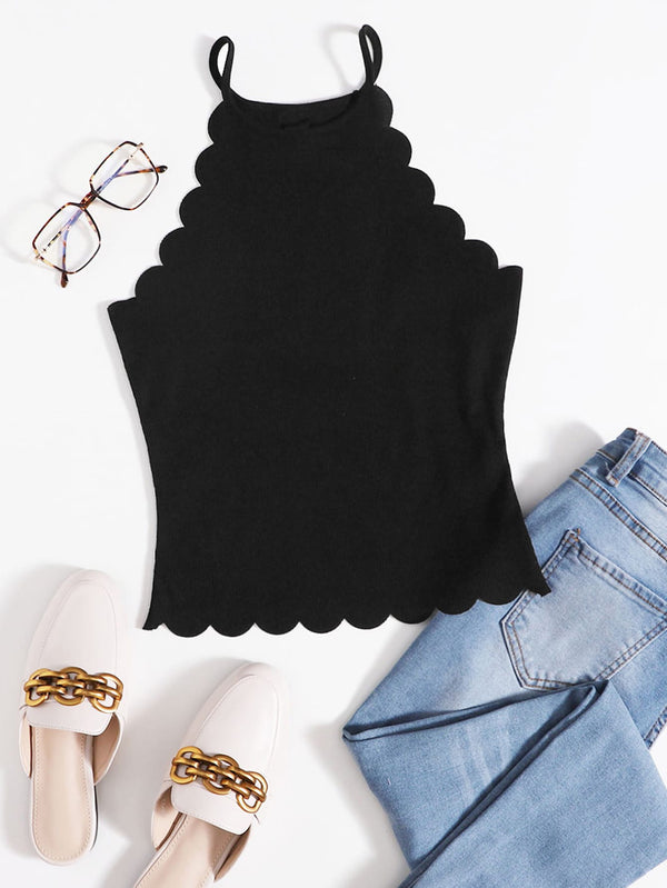 Women's Shell-Edged Sleeveless Camisole