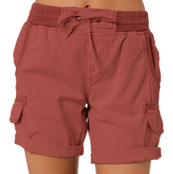 Women's Cargo Shorts With Pockets Casual High Waist Drawstring Pants