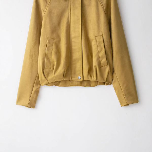 Women's Fashion Suede Bomber Jacket Coat