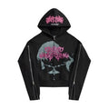Printed Hooded Cardigan Sweatshirt With Zipper On The Sleeves