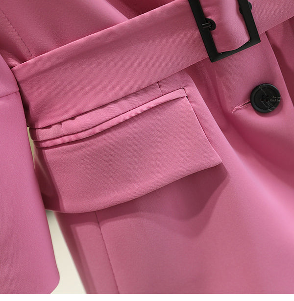 Solid-color Three-quarter-sleeve Casual Blazer For Women