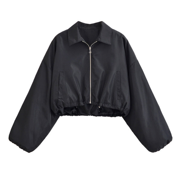 New Autumn Versatile Minimalist Short Jacket With A Turn-down Collar And Skirt