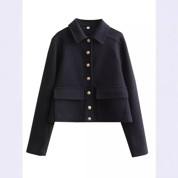 Women's Soft Metal-buckle Decorated Coat