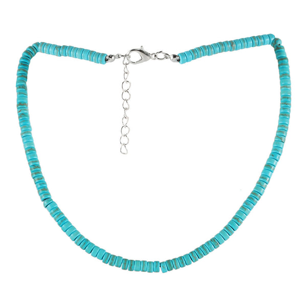 Simple Retro Turquoise Round Bead Necklace