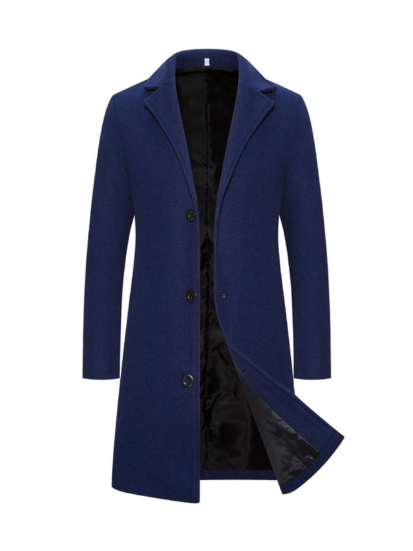 Men's Wool Mid-length Thickened Trench Coat