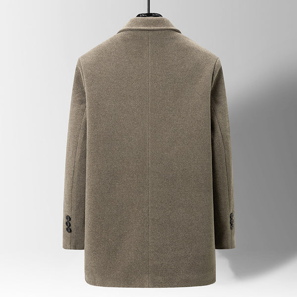 Fashion Men's Woolen Gold Mink Velvet Coat