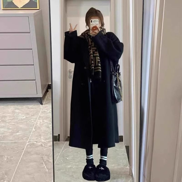 Stylish, Western-style Double-faced Wool Coat For Women