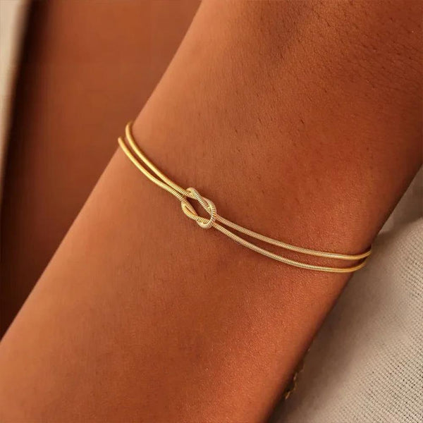 Simple Knotted Bracelet Ins Stainless Steel Lightweight Unisex Minimalist Jewelry