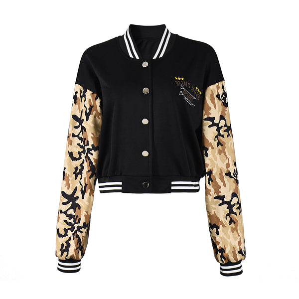 Outdoor Patchwork Color-blocked Sweatshirt Jacket For Women