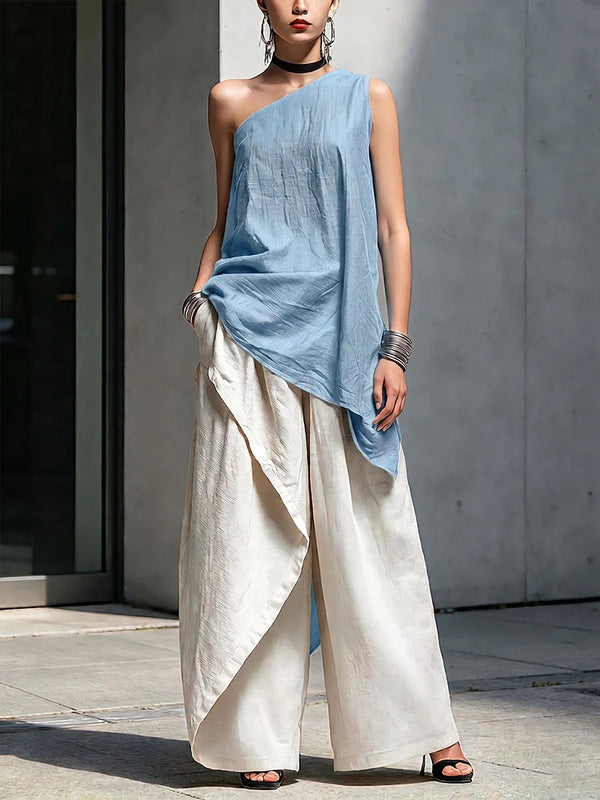 Casual Versatile Fashionable One-shoulder T-shirt