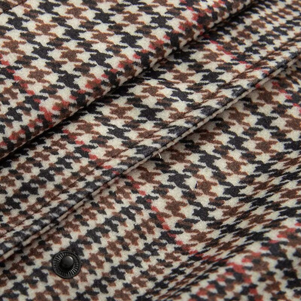 Retro Houndstooth Pilot Quilted Jacket Coats