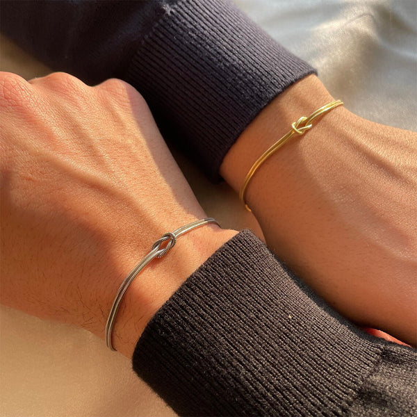Simple Knotted Bracelet Ins Stainless Steel Lightweight Unisex Minimalist Jewelry