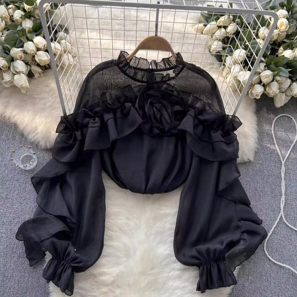Women's Irregular Floral Fashionable Casual Shirt