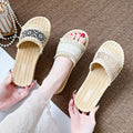Summer New Ethnic-Style Woven Slide Sandals For Women