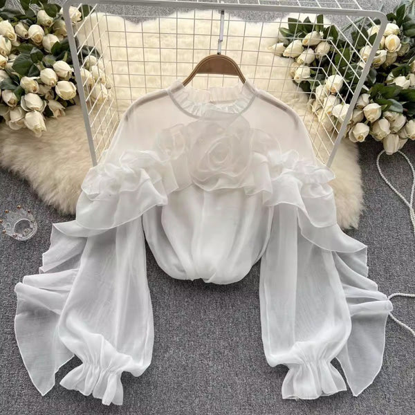 Women's Irregular Floral Fashionable Casual Shirt