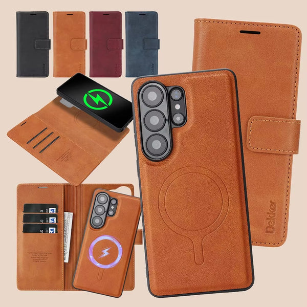 2in1 Leather Wallet magnetic Flip back Case For iPhone 17 Promax Air 16 Pro Max 15 Plus 14 13 12 For Samsung Galaxy S25 S26 Ultra S24 Plus S23 S24 for Google Pixel 9 10 Pro XL 9A10A 9Pro 10Pro XL